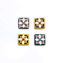 Load image into Gallery viewer, Floral Tile - Yellow/Blue
